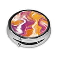 thumbnail image 2 of ZICANCN Round Pill Box Organizer with 3 Compartment, Modern Gold Splatter Creativity Portable Travel Pill Cases for Pocket or Purse, 2 of 6