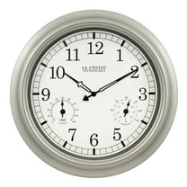 La Crosse Technology 18-Inch Indoor/Outdoor Classic Quartz Plastic Pewter Analog Wall Clock, WT-3181PL-Q