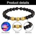 thumbnail image 3 of Pulsera Ansiedad Cristal Piedra natural Hombres Mujeres Alivio del estrés Yoga Difusor Adepaton BST3014365, 3 of 5