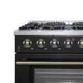 thumbnail image 4 of Forno Galiano 36-inch Freestanding Gas Range in Black with Antique Brass Design, 6 Burners, 83,000 BTU, 5.36 cu.ft. Convection Oven, 4 of 5