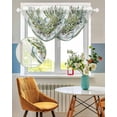thumbnail image 3 of Eucalyptus Green Sheer Waterfall Valance Curtains for Window, Vintage Bottle Succulents Stripes Rod Pocket Sheer Topper Swag Curtains for Living Room, Kitchen 38.5"W x 47.2"L, 3 Panels, 3 of 7