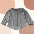 thumbnail image 5 of hengsof Kids' Soft Knit Base Layer Shirt Top,Button-Front Shirt with Comfortable Rolled Sleeves,Daily Casual Wear, 5 of 5