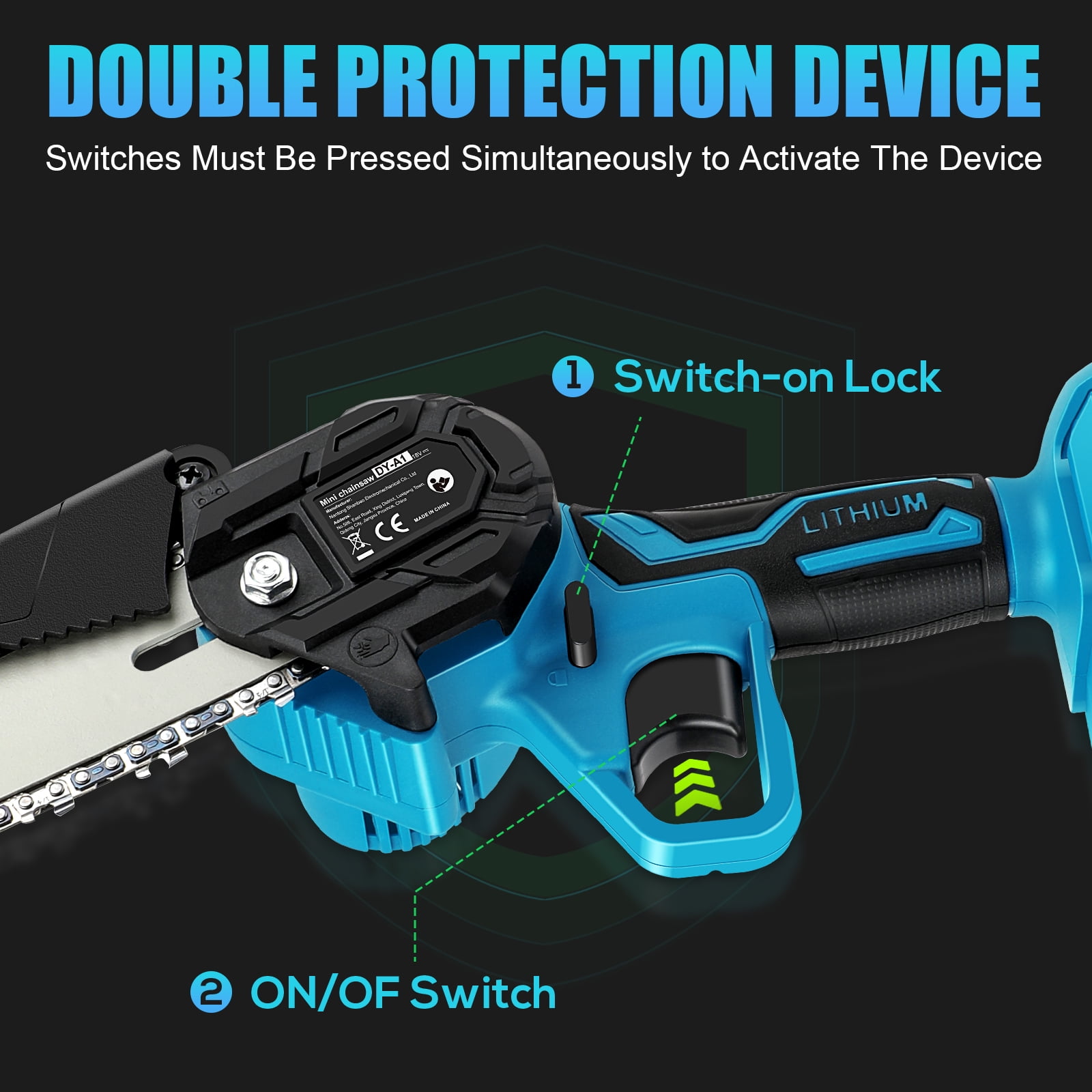 6 Inch Mini Chainsaw Cordless, Battery Powered Small Handheld Saw (Compatible with Makita 18V Battery) for Trees Branches Trimming, Wood Cutting, Gifts for Men Women(Not Battery)