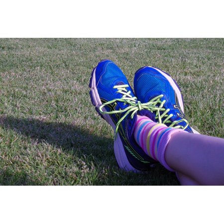 LAMINATED POSTER Legs Trainers Shoes Grass Poster Print 24 x