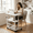 white, variant on 3-Layer Adjustable Height Mobile Desk Suitable for Bedroom/ Living Room/ Study/ Dormitory/ Work Area, Lightweight and Space-Saving Space-Saving Furniture Multilayer Storage, Heightadjustable Desk, Ro