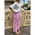 thumbnail image 2 of vera natura Women's Summer Casual Pants Plaid Drawstring High Waist Straight Leg Trousers for Daily Wear, 2 of 7
