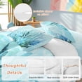 thumbnail image 4 of Blue Gradient Coral Full Size Comforter Set, Ocean Coastal Sea Watercolor Coral Bedding for All Seasons, 4 Pcs Bed Set, 1Quiltcover (86"x86") ,1Sheet(80"x116"), 2Pillowcases (30"x20"), 4 of 9