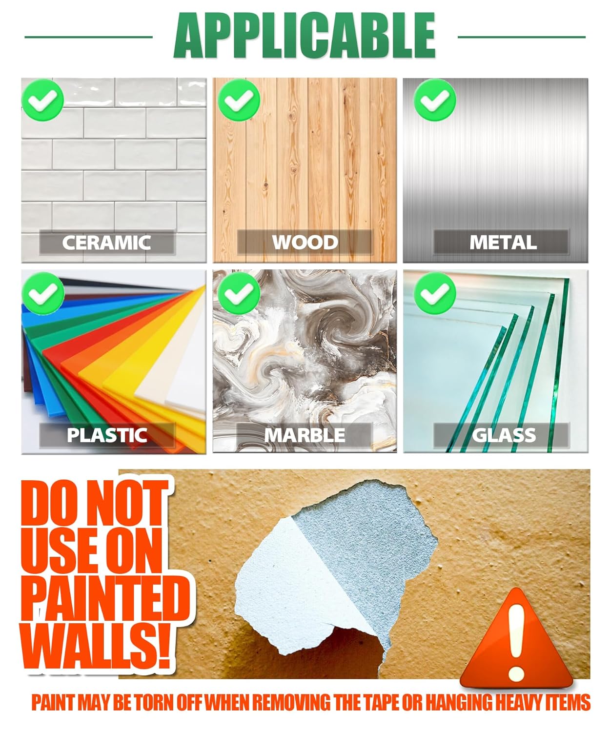 Heavy Duty Double Sided Tape Removable 240” - Waterproof Nano Wall Mounting Adhesive
