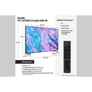 SAMSUNG 75 Class CU7000 Crystal UHD 4K Smart TV UN75CU7000FXZA