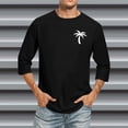 thumbnail image 2 of T-Shirts Homme Manches 3/4 Col Rond Confortable Dégradé Ajusté Tee-Shirt Noir TTTG, 2 of 4