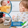 thumbnail image 4 of Cabinet Locks for Babies - Child Safety Latches 10 Pack - Invisible Adhesive Baby Proofing Drawer Locks - Works with Most Cabinets and Drawers - No Drilling Installation - (White), 4 of 5
