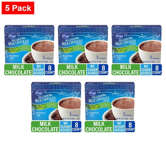 Kroger No Sugar Addedˆ Hot Cocoa Mix 8 ct / 5.92 oz - 5 Pack
