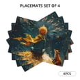 thumbnail image 3 of Placemats Set of 4 / 6, Whimsical Starry Night Scene Placemats for Dining Table Indoor/Outdoors Heat Resistant Washable Placemats 18" x 12", 3 of 8