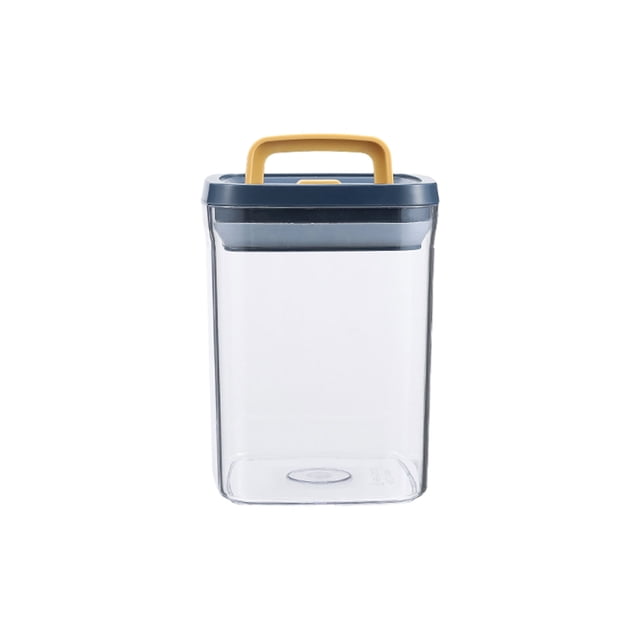 Transparent Pantry Storage Jars with Buckle Lids, Airtight Kitchen Containers for Grains Pasta, Durable Plastic Design with Wide Openings, Stackable Organizer for Countertop Cabinet