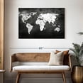 thumbnail image 3 of Elephant Stock Iron Impression World Map Wall Art - Horizontal Canvas Wall Art - Living Room Wall Decor - Map Canvas - Gray And White Decor - 45" x 30", 3 of 8