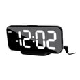 thumbnail image 3 of Digital despertador del reloj decoración del reloj de noche versátil 3 niveles brillo de brillo doble puertos usb para personas mayores mayores Marco negro, 3 of 8
