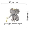 thumbnail image 4 of ELEPHANTS - Watercolor Painting Home Wall Décor Sticker Flowers Young Elephant & Duckling Design Vinyl Kids Girls Bedroom Just A Girl That Loves Elephants Wall Decal Quotes 40" x 36", 4 of 5