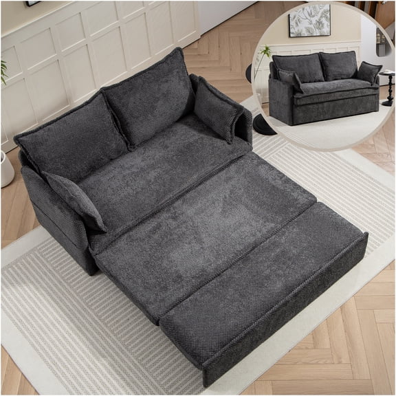 JERFIT Modern 90 Inch Curved Velvet Sofa, 4-Seater Crescent Couch with Pillows for Living Room, Olive Green