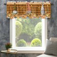 thumbnail image 4 of Fall Thanksgiving Farmhouse Short Window Curtain Valances, Gnomes Orange White Pumpkin Plaid Rod Pocket Kitchen Valances for Living Room Bedroom Bathroom Cafe 42" x 12", 4 of 8