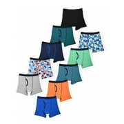 Wonder Nation Boys Underwear, Soft Cotton Boxer Briefs, 10-Pack, Sizes S-XXL & Husky