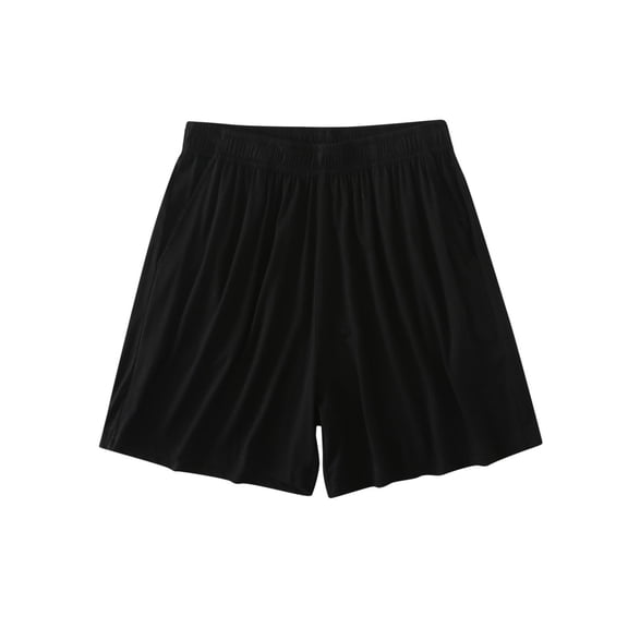 Zpanxa Women's Lightweight Loose Fit Plus Size Shorts Solid Color Side Slit with Elastic Waist Lounge Sleep Pajama Shorts Comfortable Casual Athletic Outdoor Wear Breathable Soft