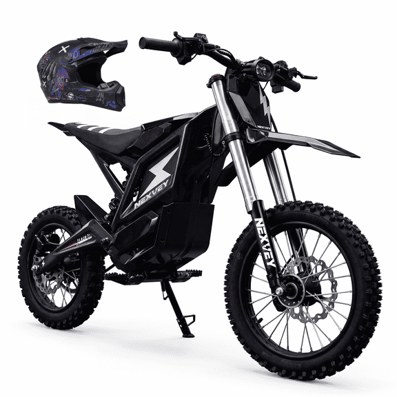 NEXVEY FLASH Electric Dirt Bike with Helmet (Size L)  – 4000W Peak Power Motor, 48V 22.5Ah Long Range Battery, Up to 35MPH Off Road Motocross Ebike with Dual Suspension for Teens & Adults 13 