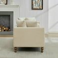thumbnail image 6 of 75.2'' Wide Chenille Chaise Lounge with 4 Throw Pillows, Sleeper Sofa Bed with Copper Nail Design & 2 Blosters, Daybed Bench with Center Legs & Thicken Seat Cushion for Living Room, Apartment, Beige, 6 of 7