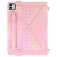 thumbnail image 2 of For iPad Pro 13" 2024 Wallet Case,With Shoulder Strap&Hand Strap With Elastic,[Stylus Slots&Envelope Pocket,Card Slots],Flip Folio Stand PU Leather Shockproof Rugged Cover,Deeppink, 2 of 10