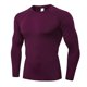 thumbnail image 1 of Camisa de compresión Queerier para hombre, manga larga, deportiva, color vino, 1 of 7