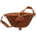 thumbnail image 4 of GOOHOCHY Chest Bag Waist Portable Corduroy Satchel Bags for Women Cross Brown, 4 of 8