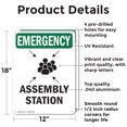 thumbnail image 2 of (2 Pack) Assembly Station With Symbol OSHA Emergency Sign 12 Inch X 18 Inch Indoor / Outdoor Rust-Free Aluminum Metal Signs for Workplace, Workshop, and Construction Site, Made in the, 2 of 8