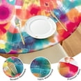 thumbnail image 4 of Colorful Tie Dye Pattern Round Fitted Tablecloth with Elastic Edge,Dining Table Cover Waterproof,Outdoor Round Tablecloth for Camping,Dining,Indoor and Outdoor, 4 of 7