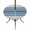 Haze blue, variant on Round Outdoor Tablecloth with Umbrella Hole and Zipper, Burnt Orange Ombre Stripe Tablecloth with Elastic Waterproof, Farmhouse Striped Gradient Patio Table Covers for 31" - 35" Picnic Pool Tables