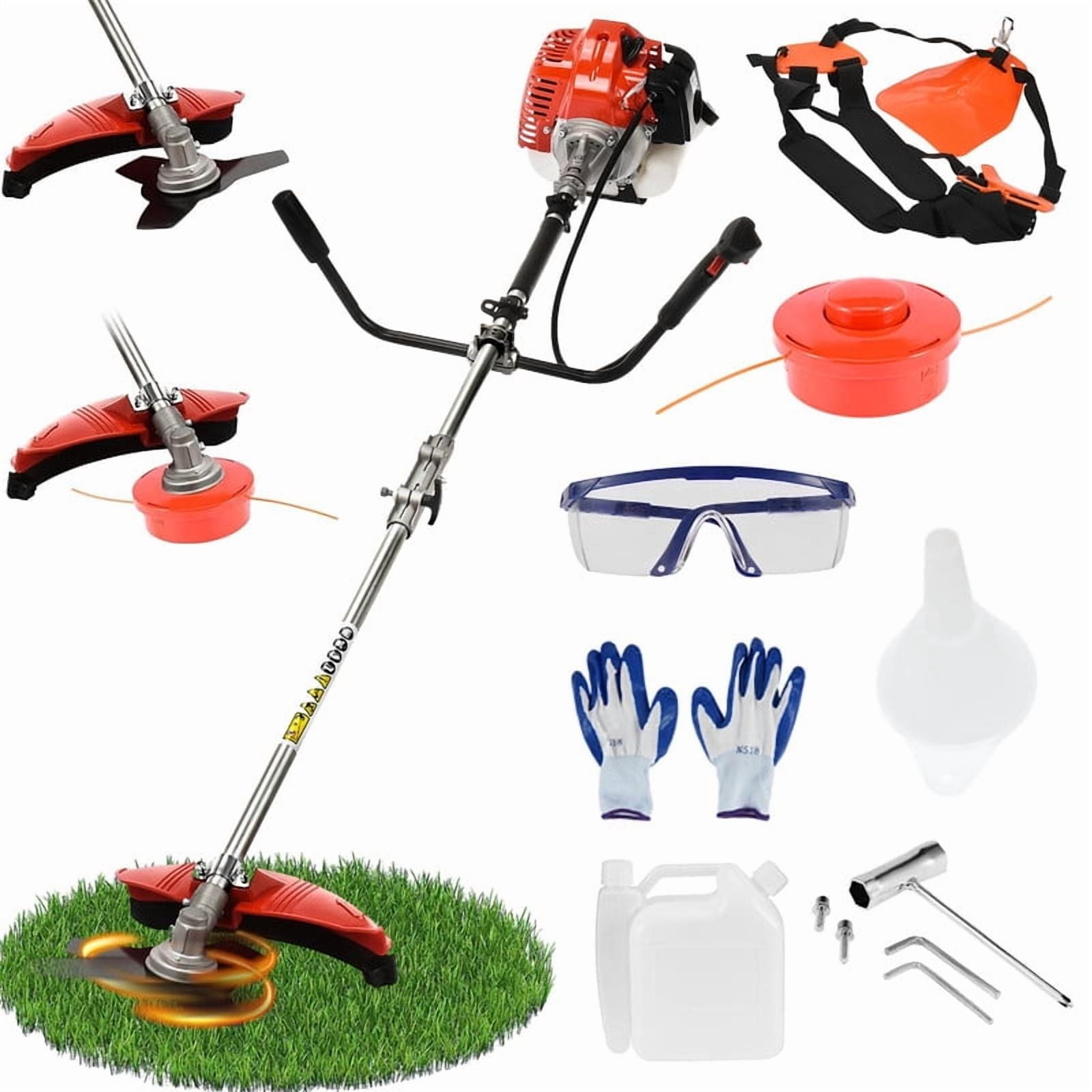 Seipouy Gas Weed Eater, 52CC 2-Stroke Weed Wacker Gas Powe, 2 in 1 Multi-Functional String/Grass Trimmer, Brush Cutter for Gardening