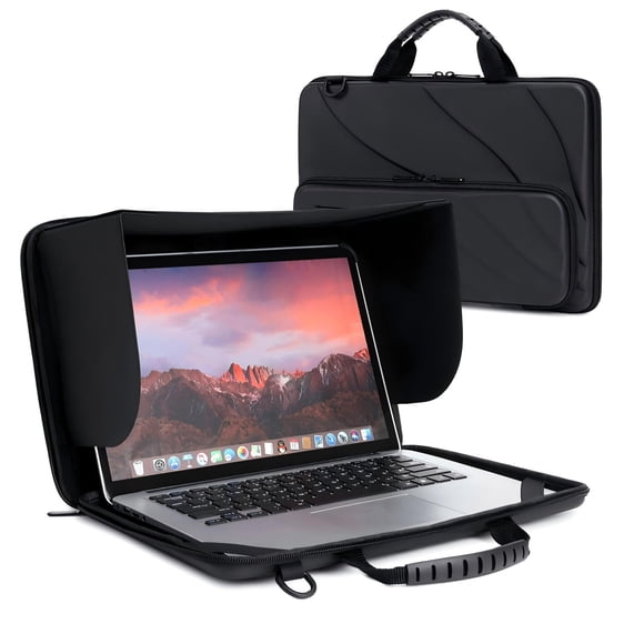 BUG 14.2-15.6 Inch Laptop Sun Shade Bag, Chromebook Protective Sleeve Case Shoulder Bag with Sun Hood Foldable Portable Shield Cover for Working Outs