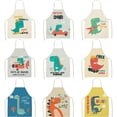 thumbnail image 4 of Delantal ajustable Dinosaurio Impreso Lino Antifouling Delantal de cocina Niña Animal de dibujos animados Cocina impermeable Cocina Niños Unisex Delantal japonés Vestido 1 pieza (47 cm * 38 cm), 4 of 5