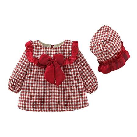 

kpoplk Baby Girls Boys Christmas Outfit Toddler Girl Fall Outfits Puff Sleeve Ribbed Tops + Pants 2Pcs Girls Fashion Outfits(Red)