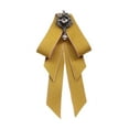 thumbnail image 4 of Segolike Bow Tie for Women Bowknot Necktie Elegant Ribbon Women Vintage College Style Solid Color Bowties Brooch Pin for Gift Suit Shirt Work Yellow, 4 of 8