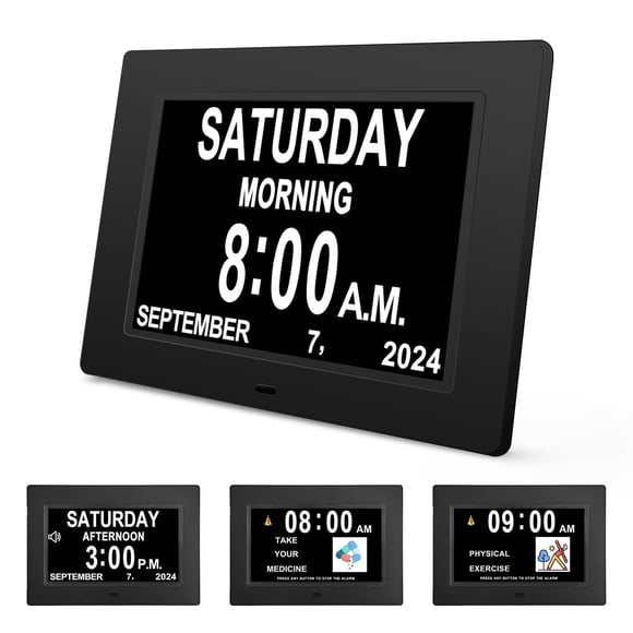 Reloj Digital JALL para Demencia con Pantalla Grande de 7" y Alarma