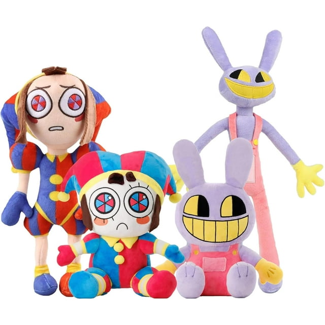 The Amazing Digital Circus Plush Pack 8, juguete de peluche Pomni para regalo de fanáticos de la televisión, peluche Jax y Pomni, lindo muñeco de peluche para niños y adultos, elección de cumpleaños y