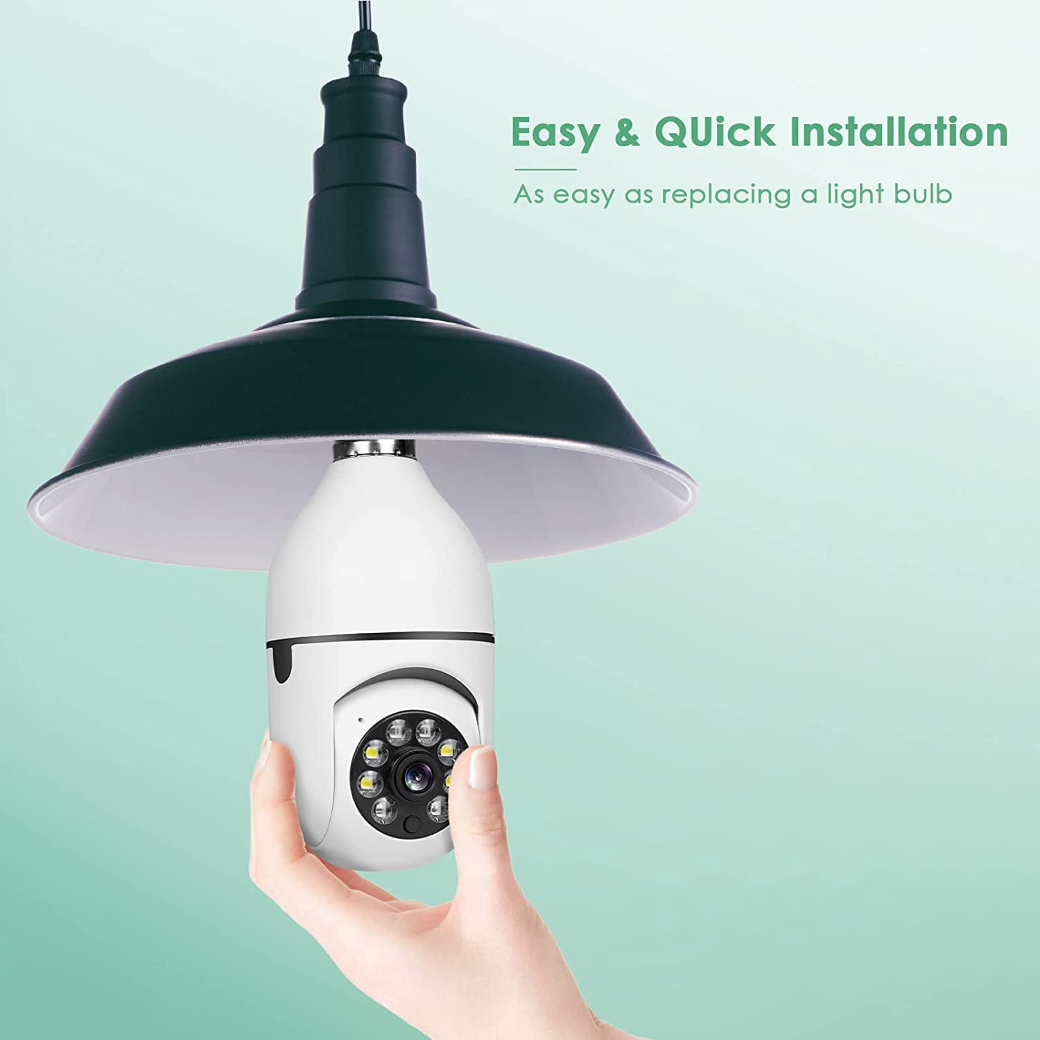 Light Bulb Camera 2.4GHz Wireless WiFi Security Camera 1080p, Light Socket Camera with Real-time Motion Detection,WiFi Smart 360° Surveillance Camera for Indoor and Outdoor,Night Vision
