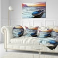 thumbnail image 3 of Designart Boat at the Sunset - Landscape Photography Throw Pillow - 12x20, 3 of 5