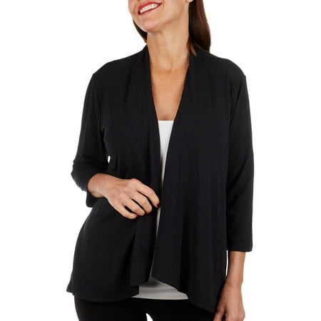 NY Collection Womens Petite Open Front Cardigan