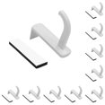 thumbnail image 1 of sweethay Soporte para auriculares de plástico Soporte de pared para auriculares Soporte para auriculares con pantalla para PC Soporte adhesivo para blanco 10piezas, 1 of 7