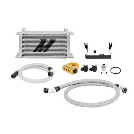 Mishimoto MMOC-WRX-06T Oil Cooler Kit Thermostatic Compatible With Subaru WRX/STI 2006-2007 Silver