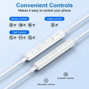 USB C Headphones Wired,1Pack Type C Wired Earphones USBC Wired Earbuds Noise Cancelling Ear Buds w/ Mic Microphone Remote Control Type C Headphone Compatible with Samsung Android iPad