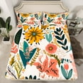 thumbnail image 2 of Erosebridal Boho Floral Bed Sheets Set Tropical Leaves Twin Sheet Set Women, Colorful Flower Sheets Rustic Farmhouse Bed Set, Chic Vintage Elegant Flat Sheet, 2 of 6