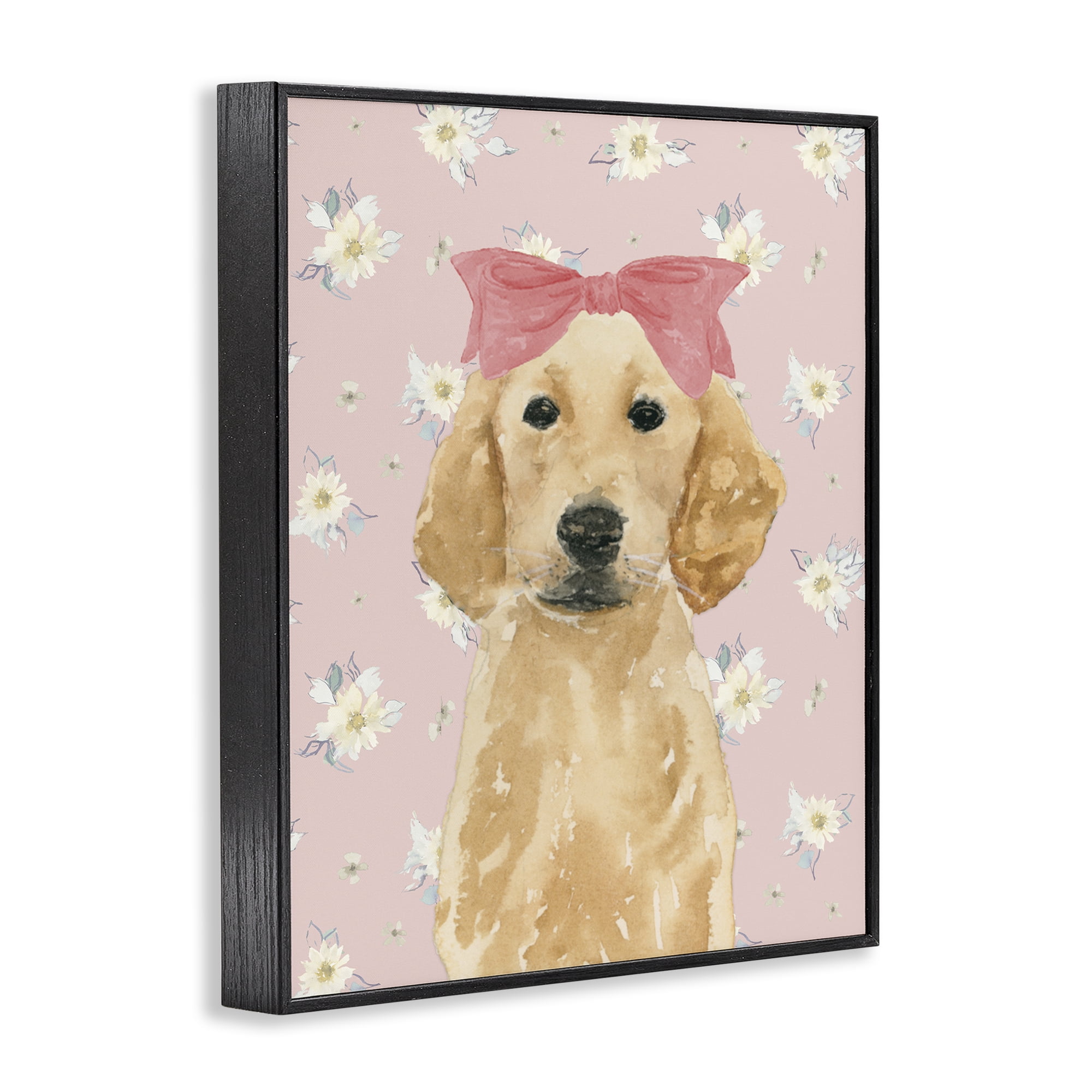 Stupell Industries Picture Ready Retriever Black Framed Giclee Art, design by Lucille Price