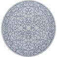 thumbnail image 2 of JONATHAN Y SANTA MONICA 5' Round Area Rug, Charleston Vintage Filigree Textured Weave - Gray/Navy, SMB106C-5R, 2 of 4