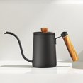 thumbnail image 5 of Stainless Steel Coffee Kettle-Slender-Mouthed, Espresso with Wooden Handle Teapot for Household - black, 5 of 7